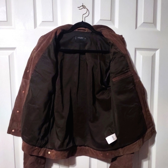 NWT Men's Lucky Brand Suede Trucker Jacket. Medium. - Picture 6 of 12